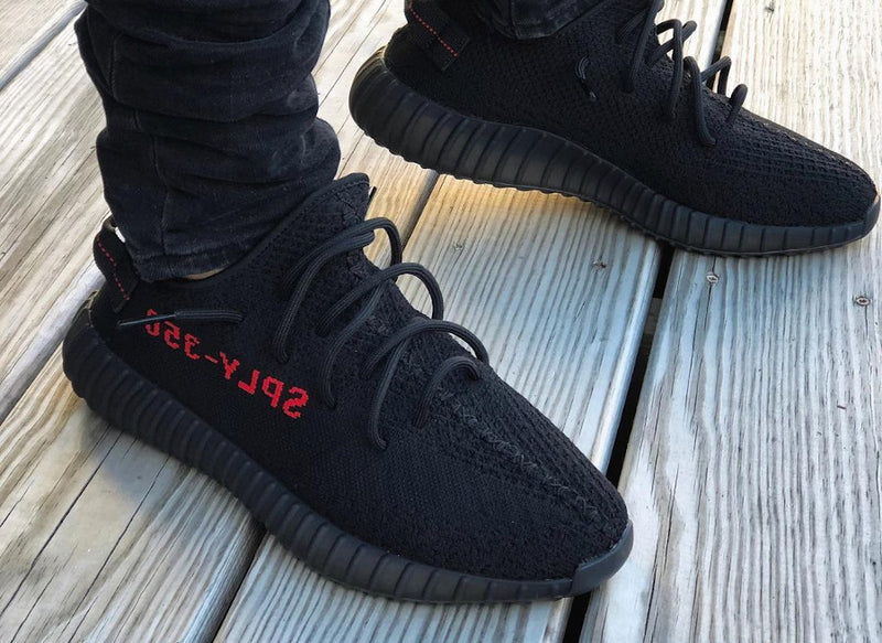 adidas yeezy 350 v2 bred on foot
