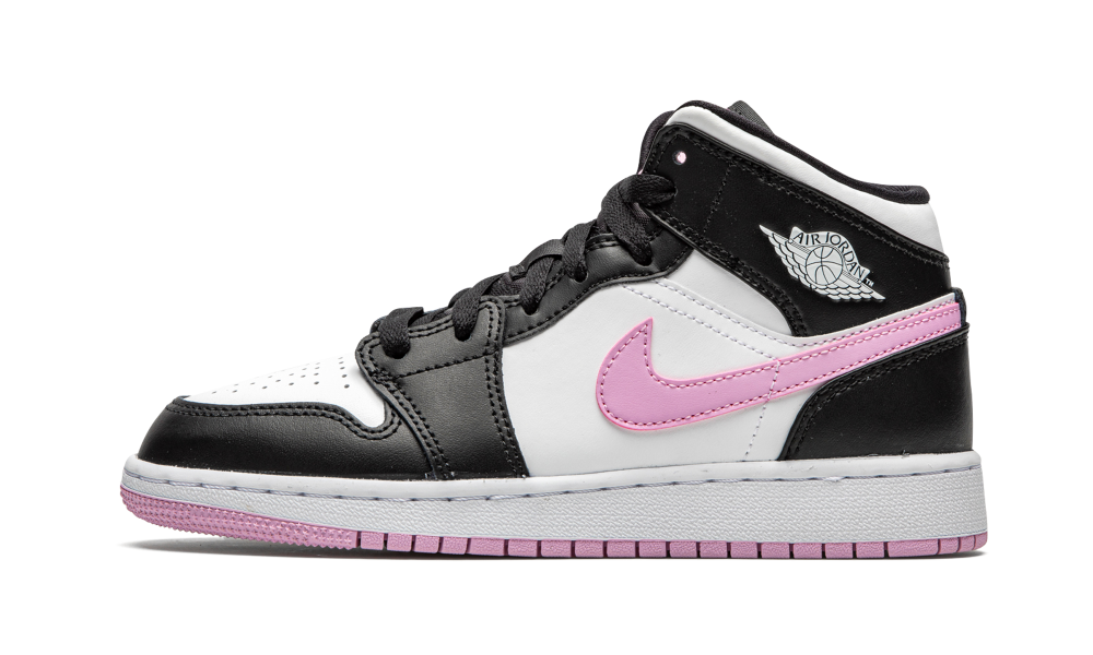 Pink black and white sales nikes