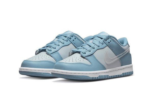 nike dunk low clear blue swoosh front view