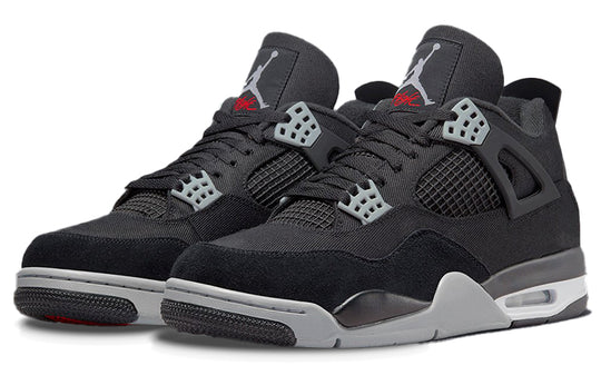 AIR JORDAN 4 RETRO 'BLACK CANVAS' FRONT VIEW