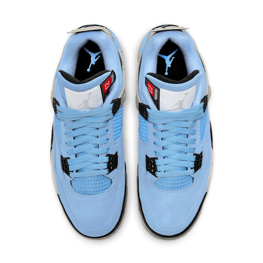 AIR JORDAN 4 RETRO 'UNIVERSITY BLUE' TOP VIEW