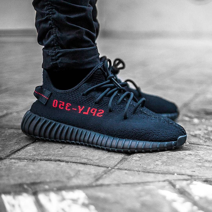 adidas yeezy 350 v2 bred on foot
