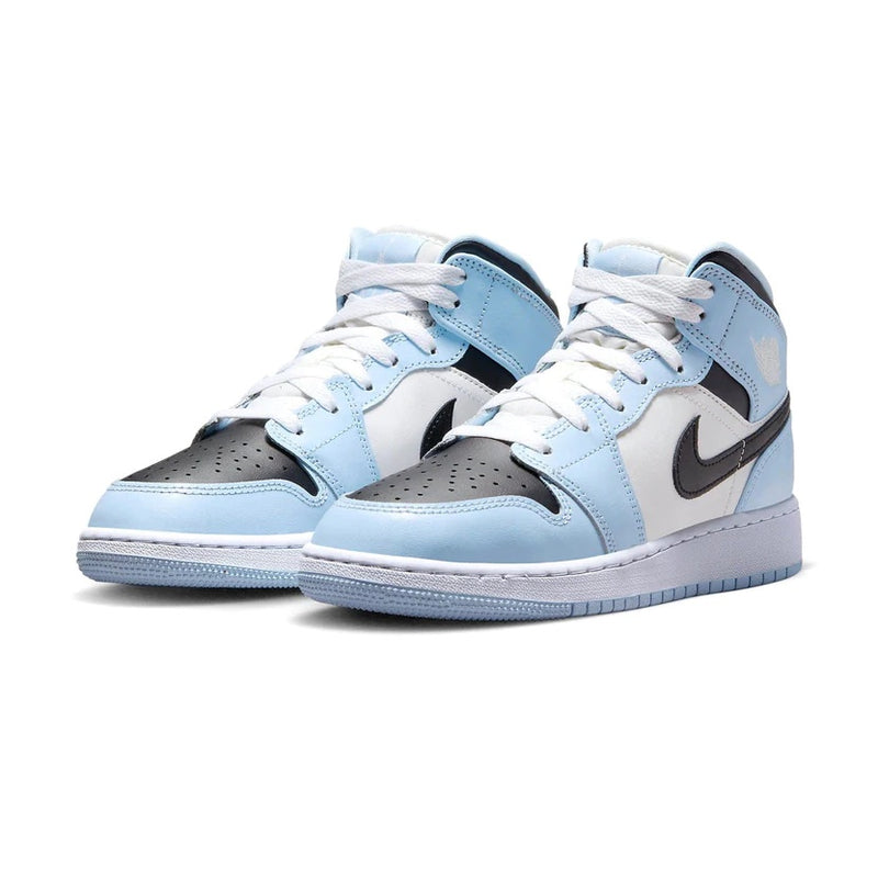 AIR JORDAN 1 MID ICE BLUE FRONT VIEW