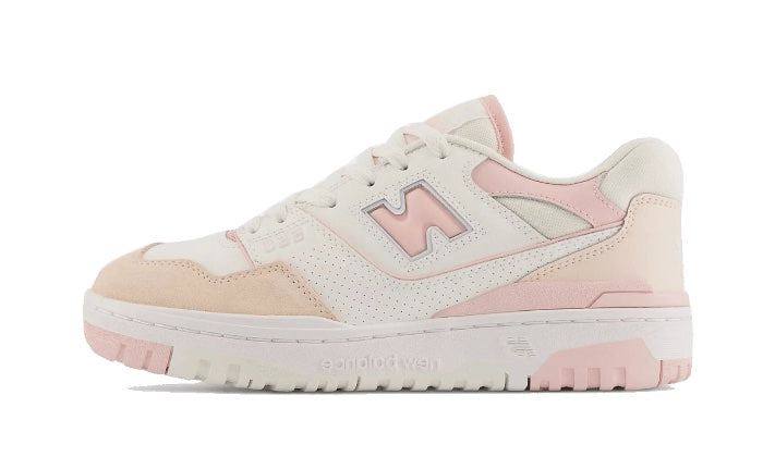 new balance 550 white pink side view