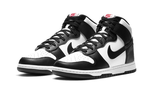 Nike dunk high black and white front diagonal view