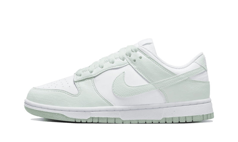 nike dunk low next nature white mint side view