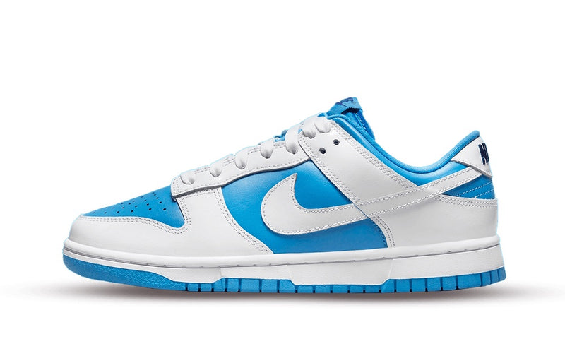 nike dunk low reverse unc side view