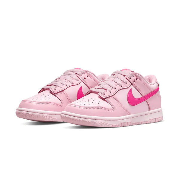 nike dunk low triple pink front view