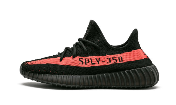 adidas yeezy boost 350 core black red side view